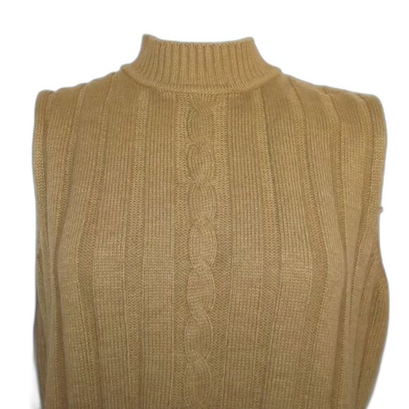 new MAGGIE MCNAUGHTON Sweater/Knit Top, 1X, Sleeveless, Caramel Brown - Picture 4 of 12